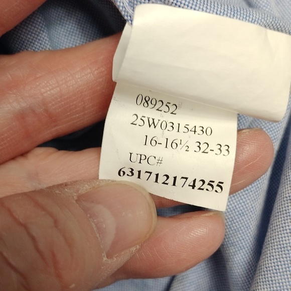 Chaps metallic blue men's long sleeve button down shirt size 16/16.5 (32/33) - Picture 7 of 11